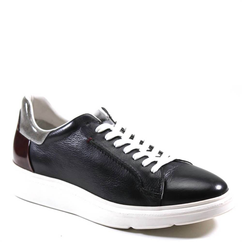 NEW DIBA TRUE men's tim ber leather lace-up sneaker in black/grey